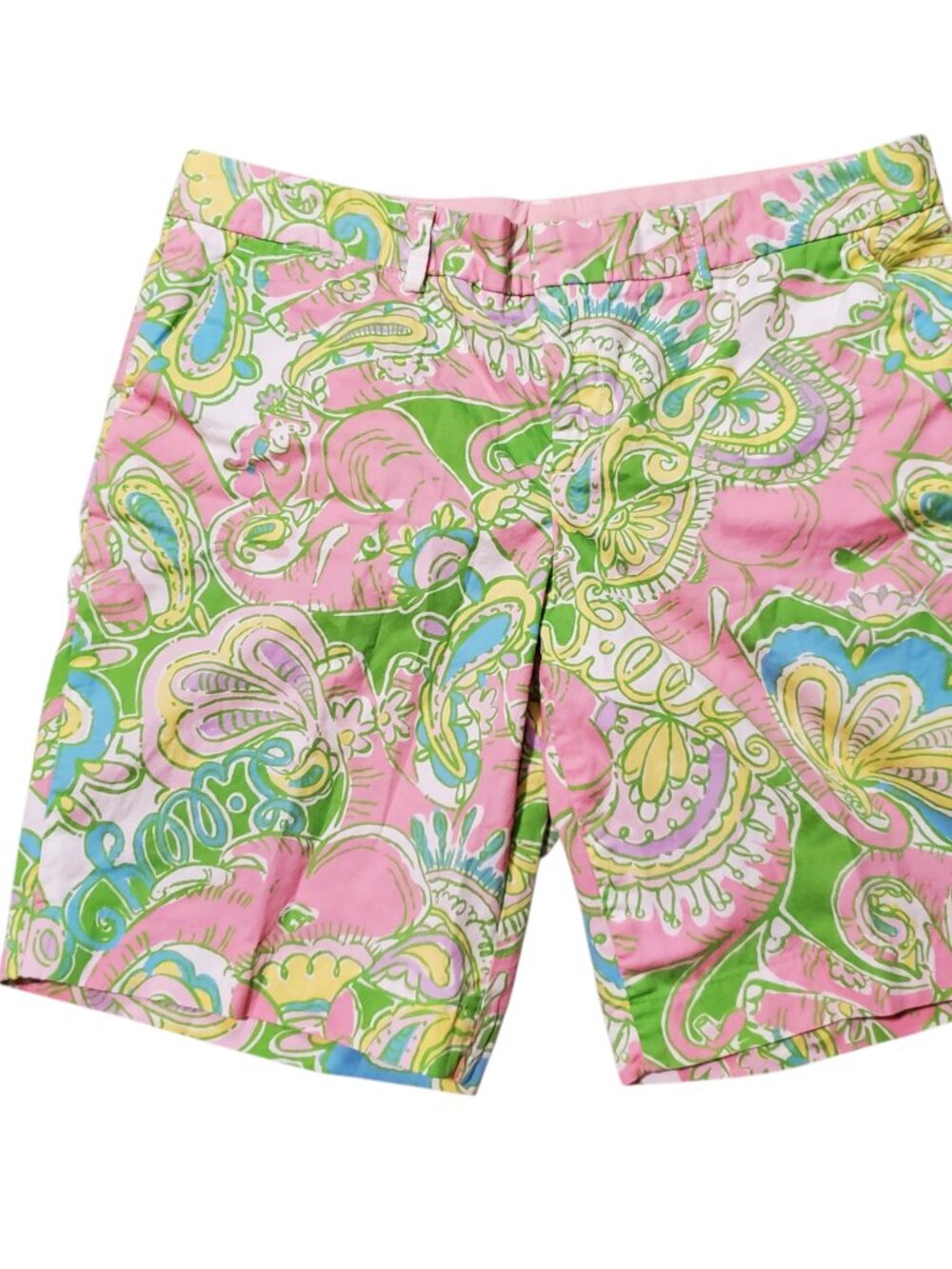 Lilly Pulitzer Clifton Paisley Elephant Monkey Colorful Shorts - Size 10
